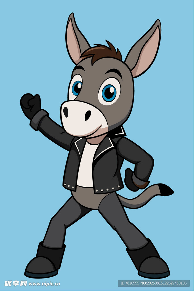 酷炫毛驴卡通形象