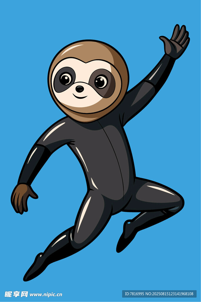 跳跃的树懒卡通形象