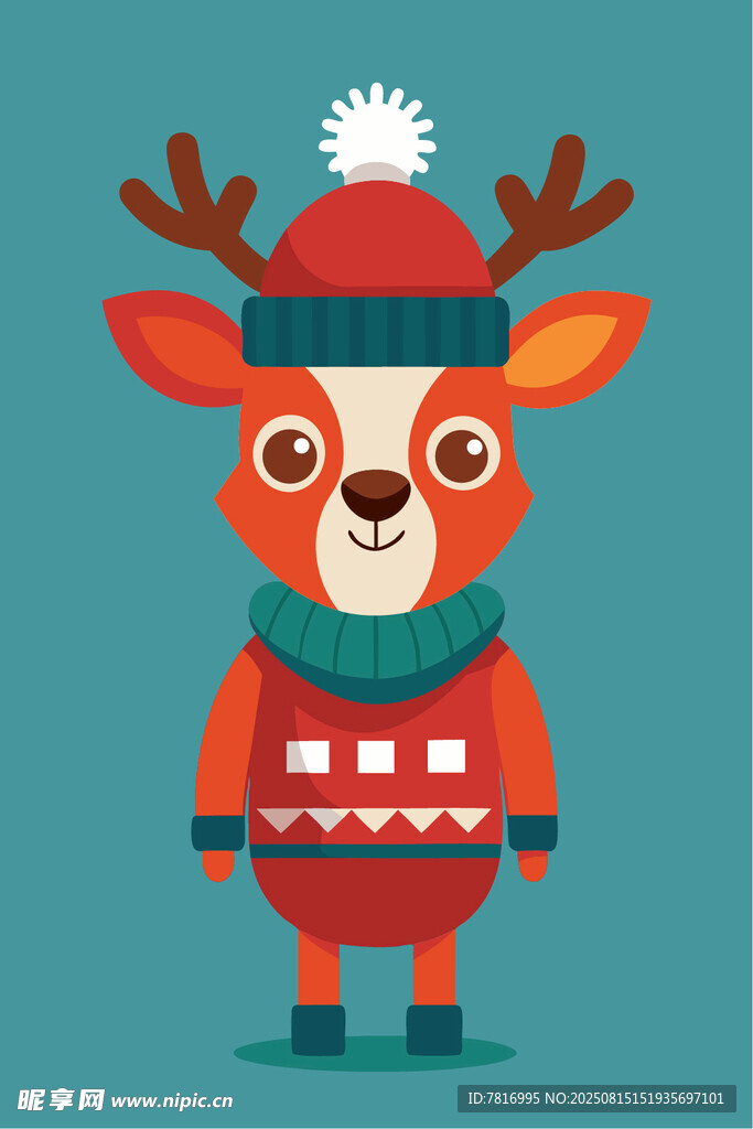 可爱圣诞小鹿卡通形象