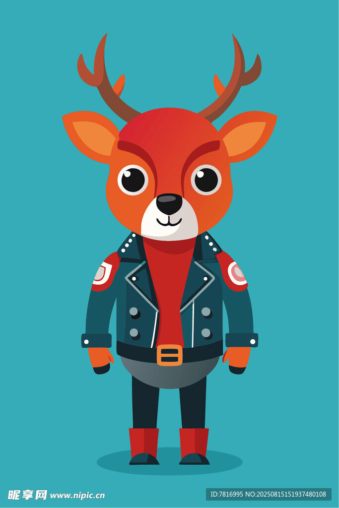 时尚小鹿牛仔装形象