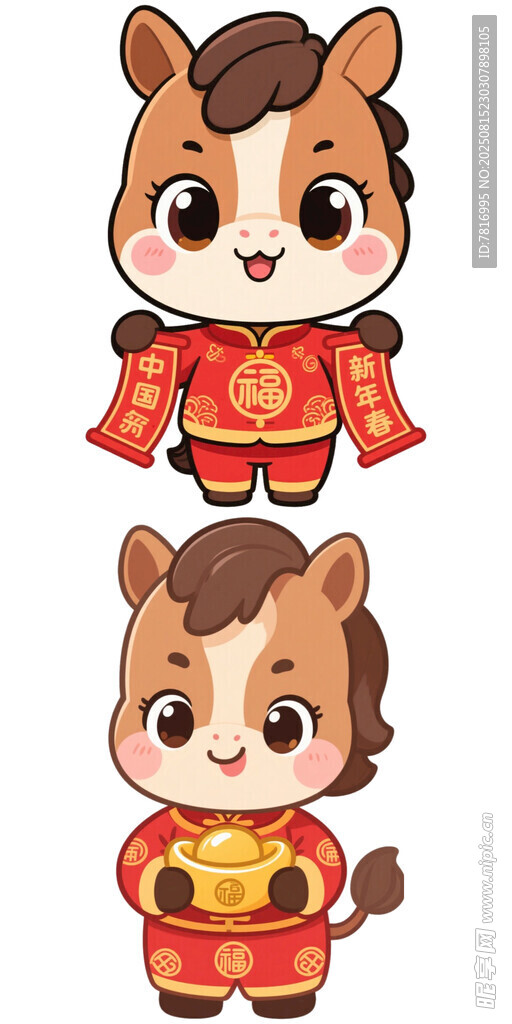 萌马贺岁形象图