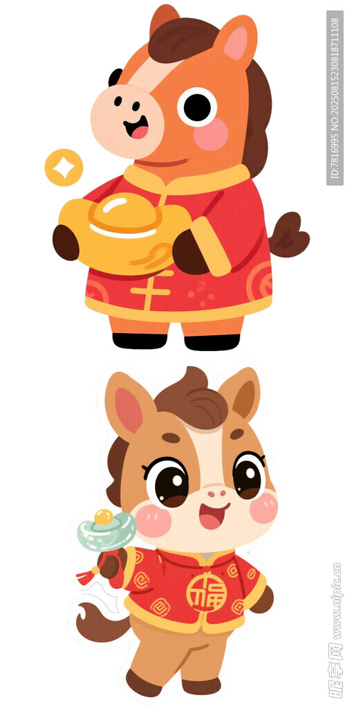 可爱卡通马年吉祥形象