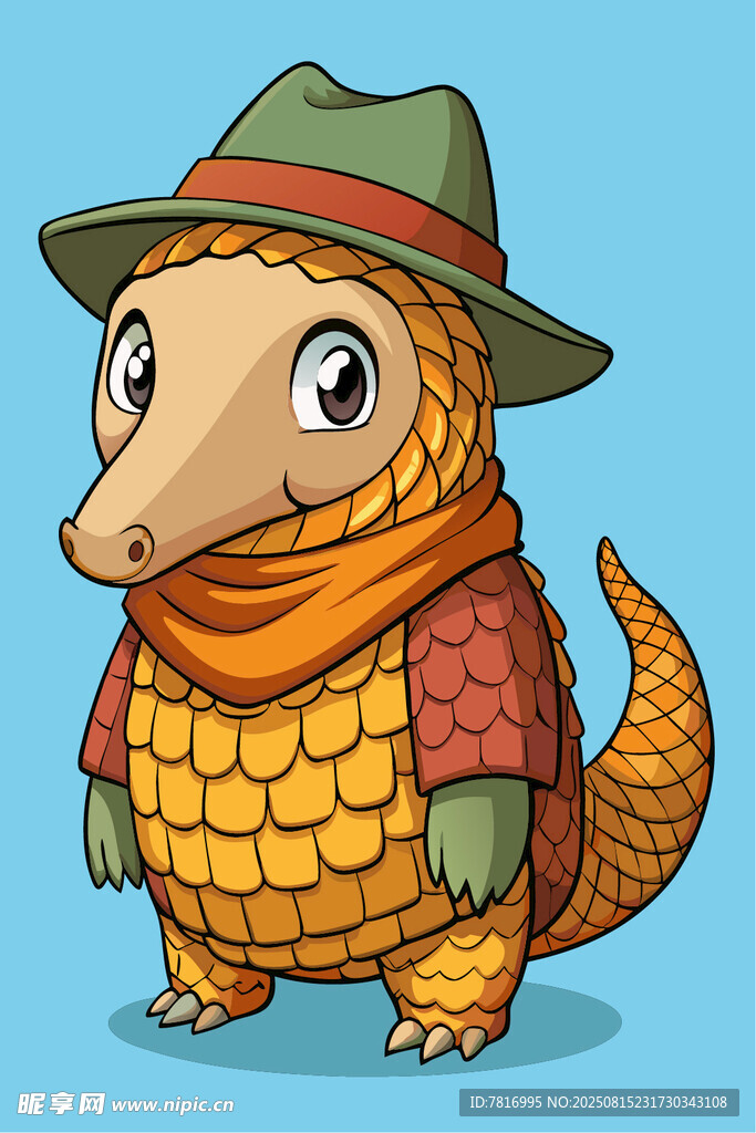 戴帽穿袄的可爱食蚁兽