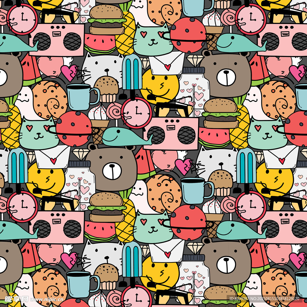 卡通美食图案背景