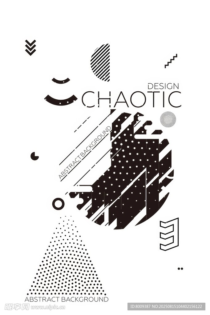 抽象几何混沌艺术图案