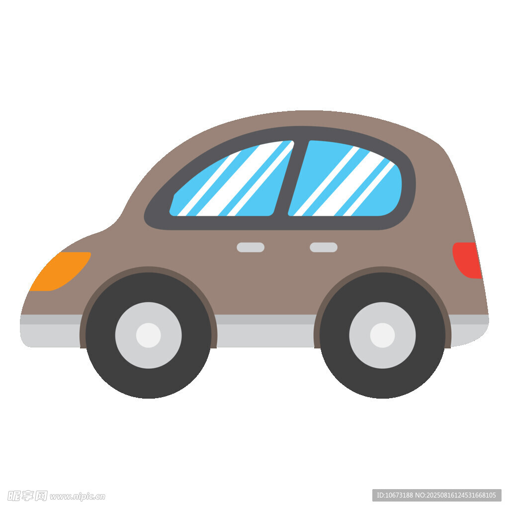 卡通棕色小汽车