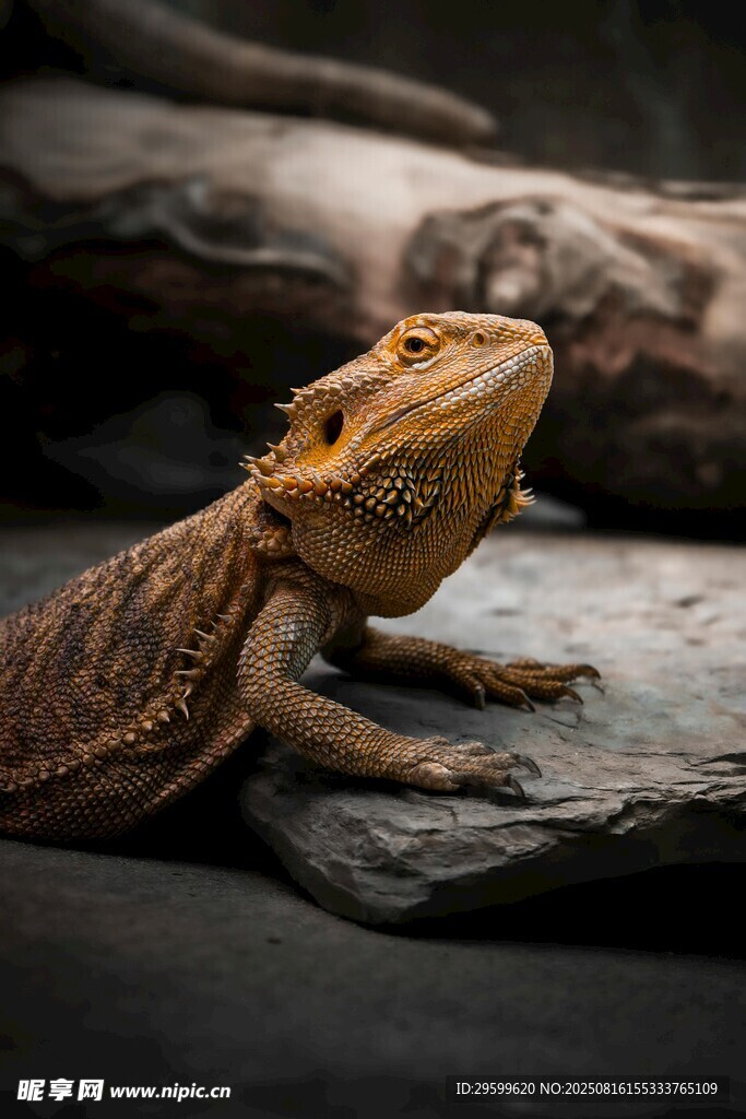 趴在岩石上的鬃狮蜥