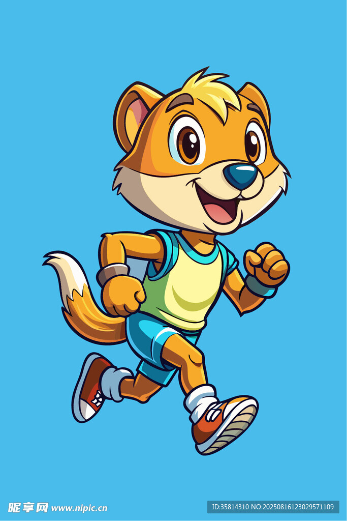 奔跑的卡通松鼠