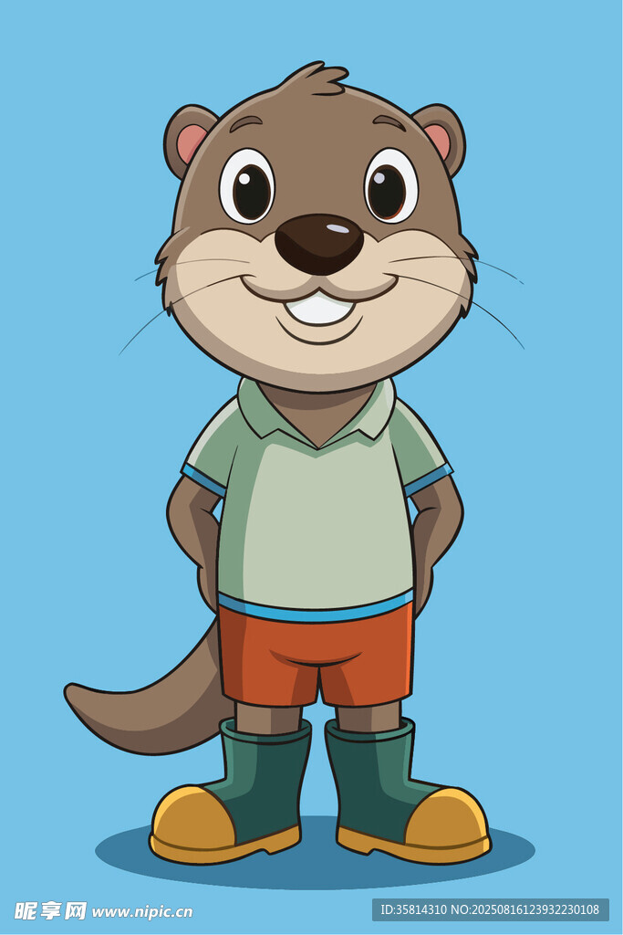 可爱水獭卡通形象