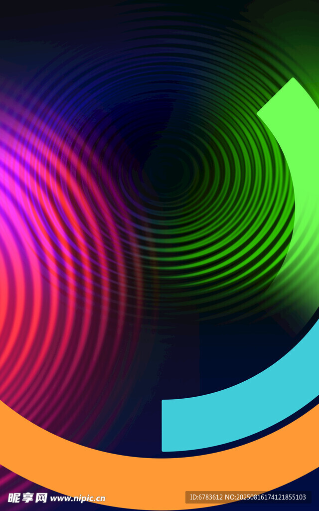 炫彩螺旋线条背景图案
