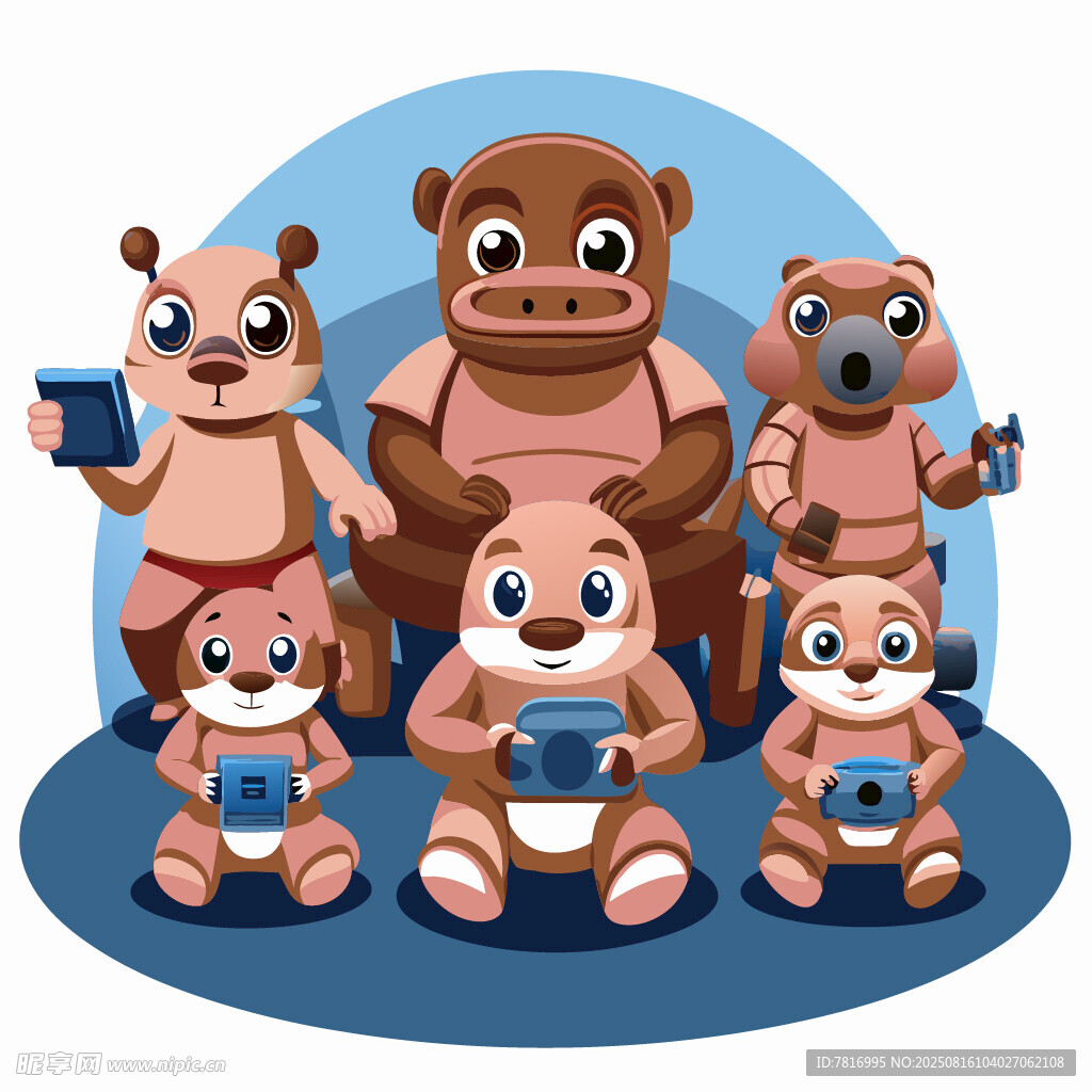 熊家族欢乐玩手机时刻