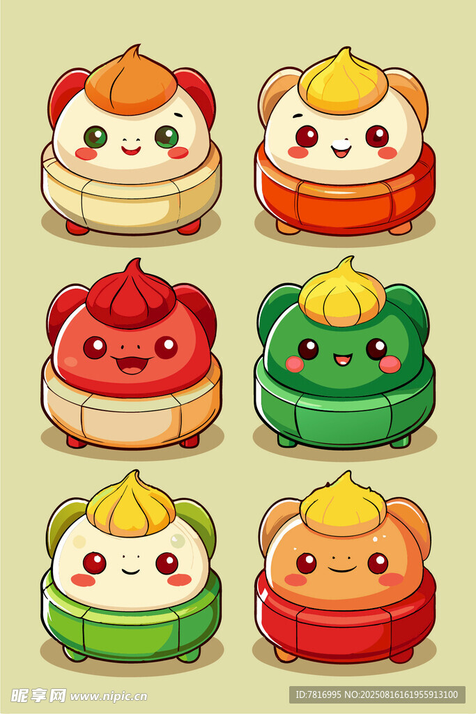 可爱卡通小包子形象集合