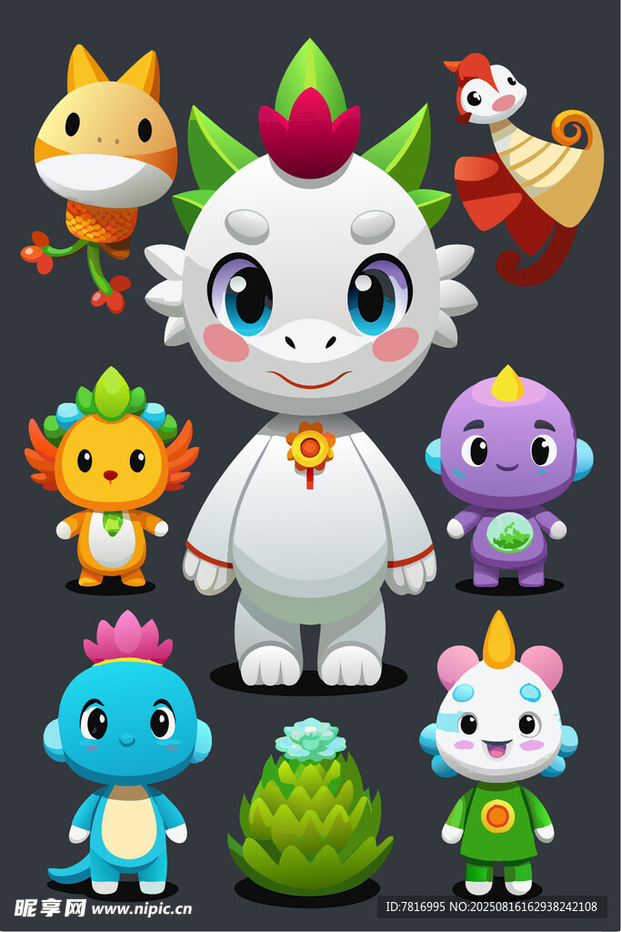 可爱卡通动物精灵形象