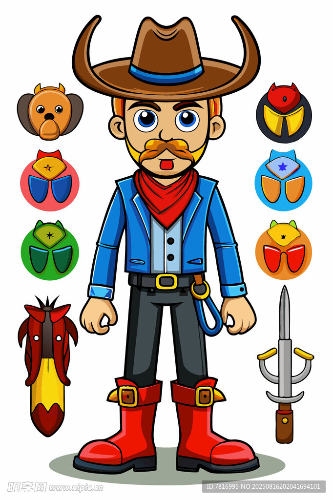 西部牛仔角色及装备展示