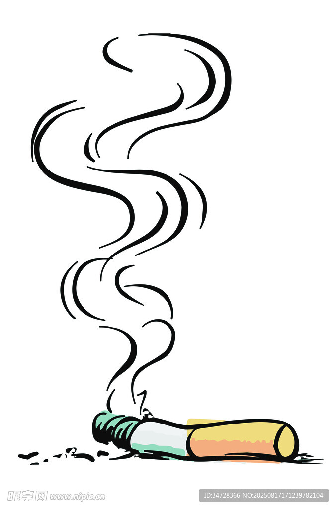 熄灭的香烟  燃烧的香烟