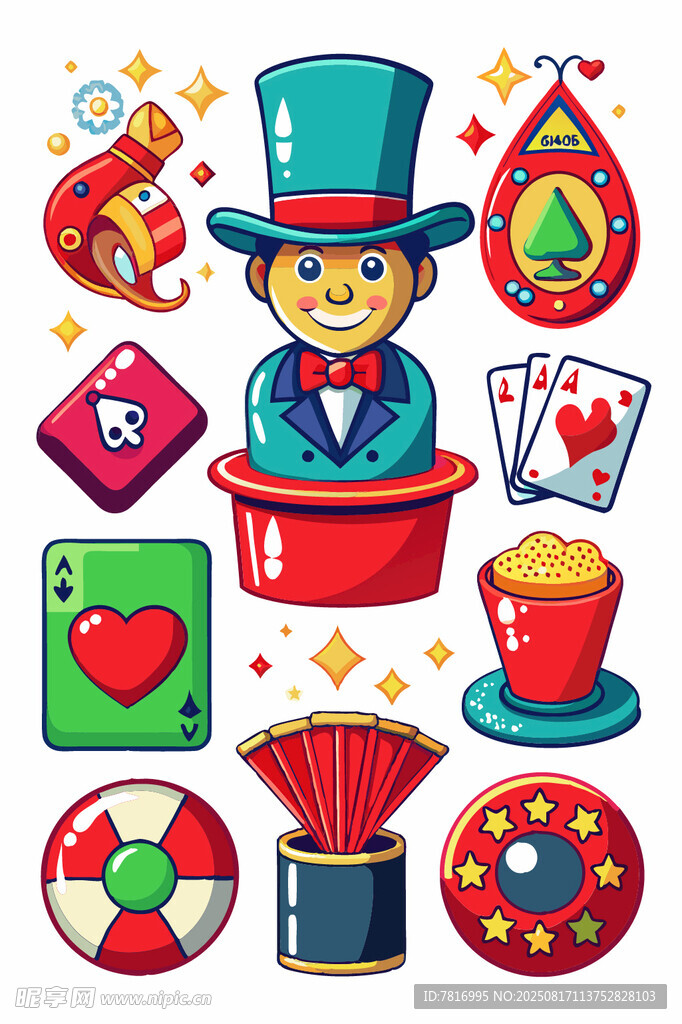 魔术师道具与表演元素集合