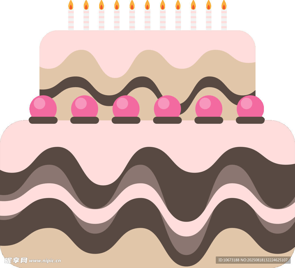 双层波浪纹生日蛋糕