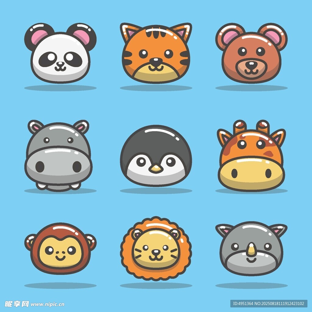 卡通动物头像
