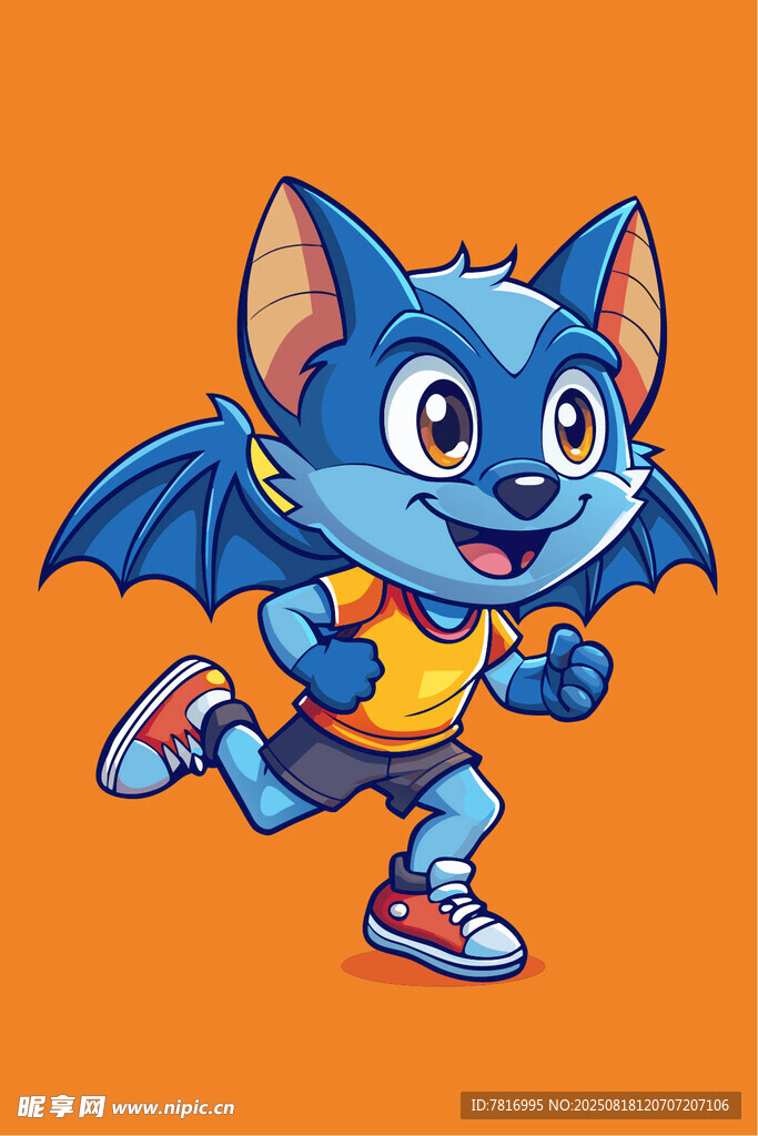 蓝色飞耳猫活力奔跑