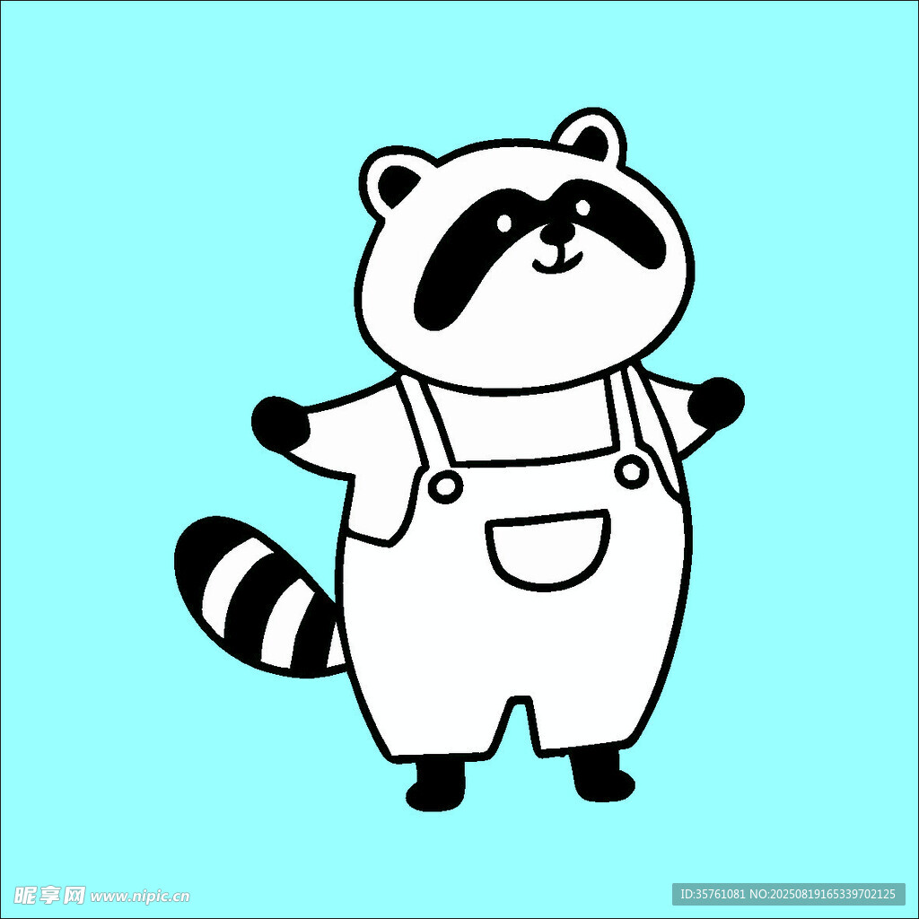 浣熊创意抽象儿童手绘插画