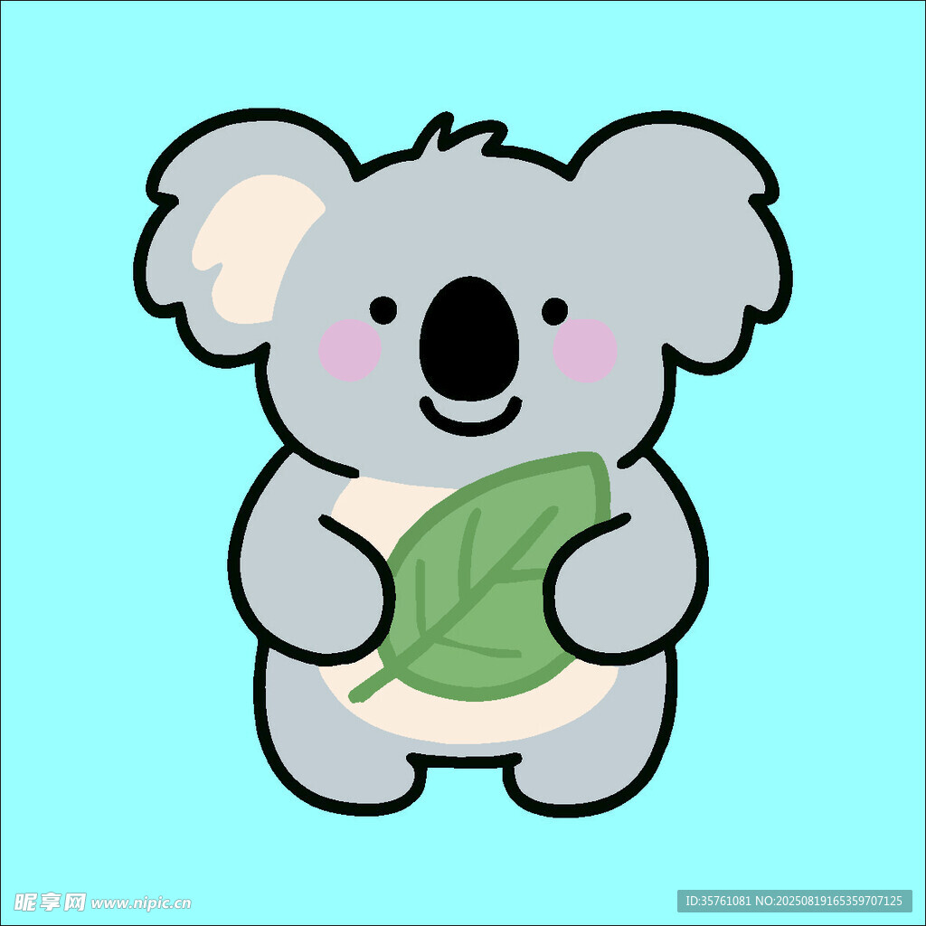  考拉创意抽象儿童手绘插画