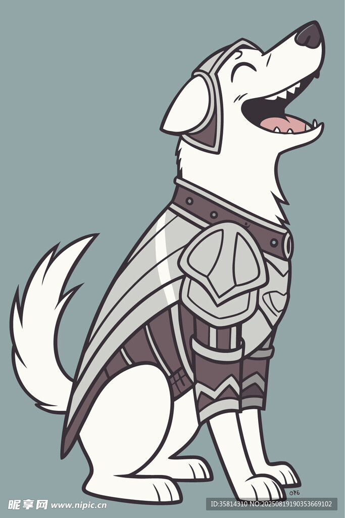 穿着盔甲的可爱哈士奇