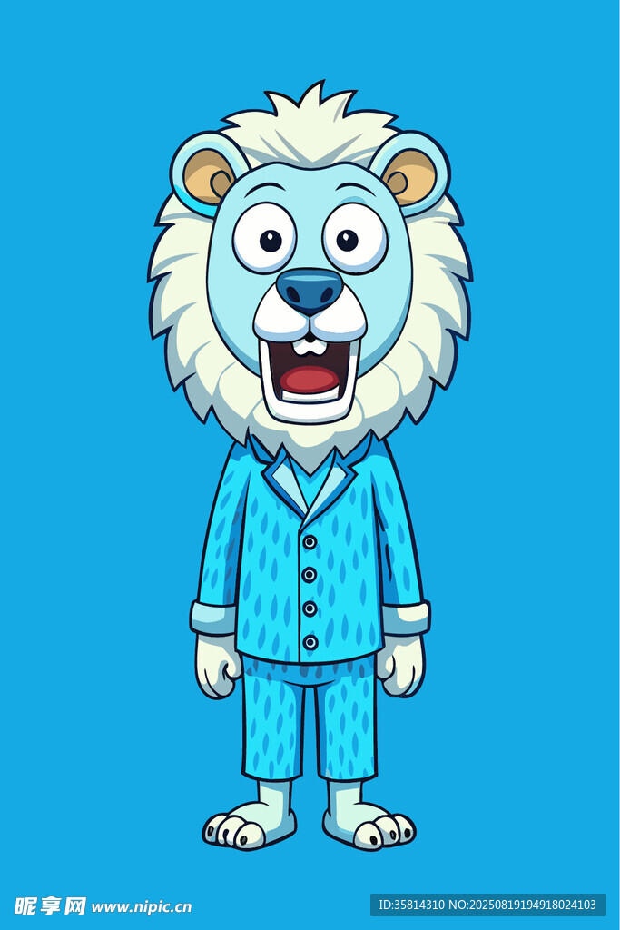 穿睡衣的可爱狮子