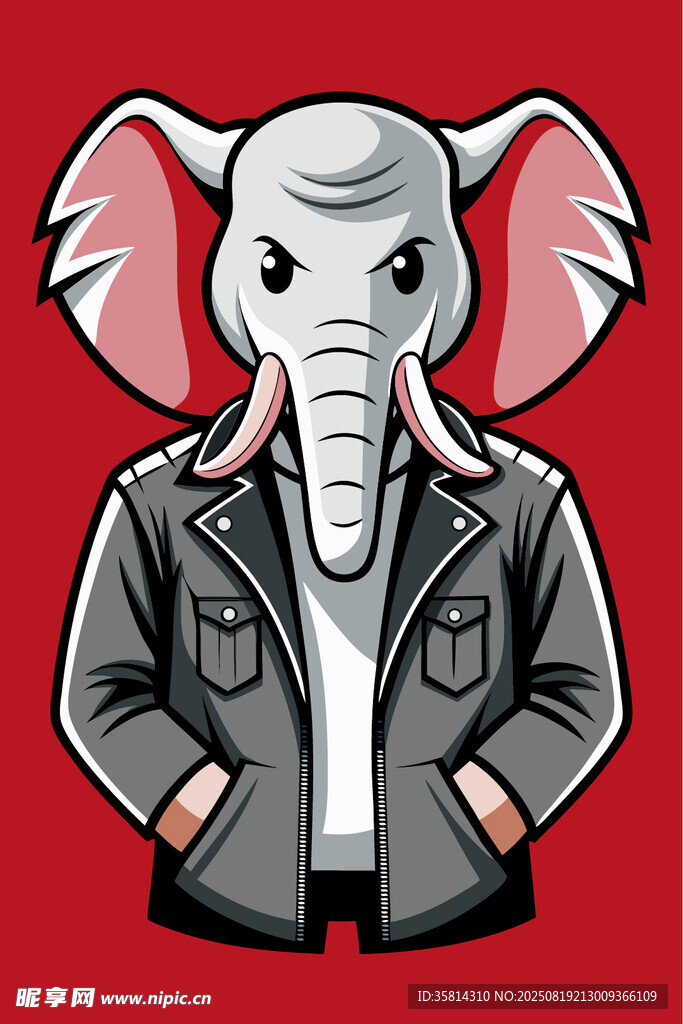朋克风大象形象设计