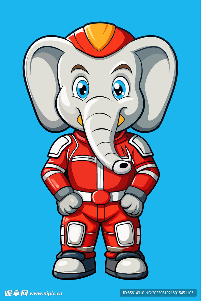 大象赛车手卡通形象