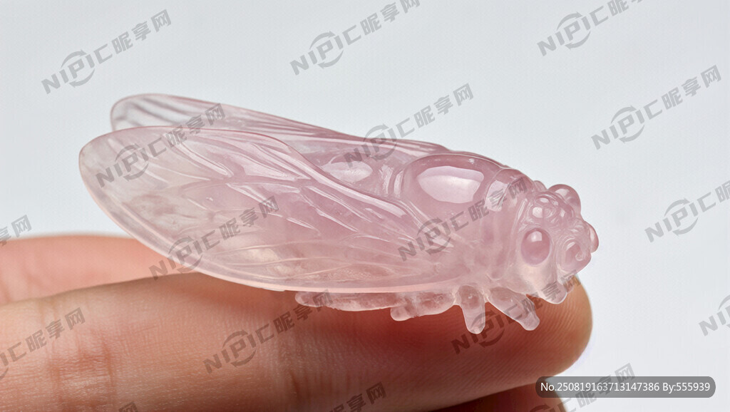 用粉水晶石 生成一个蝉的形象