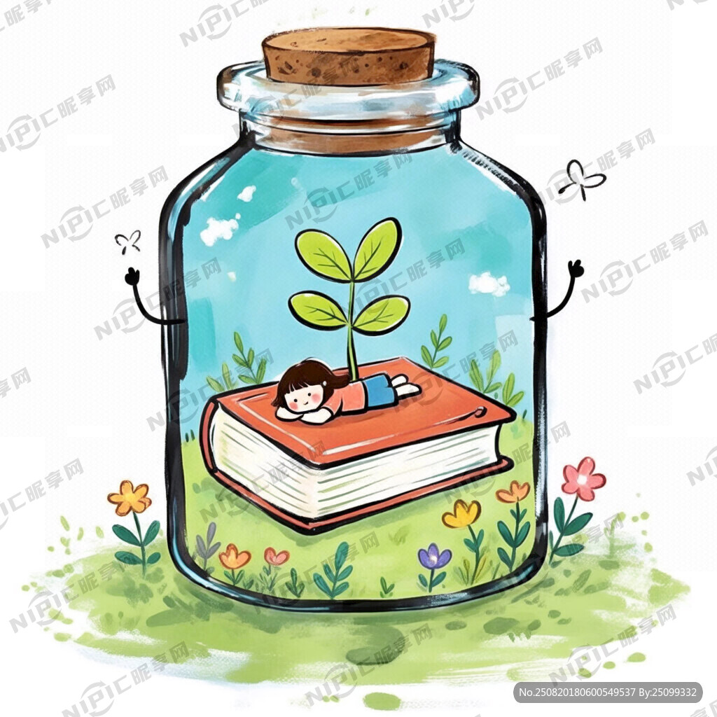 护苗主题 写意画风 色彩分明