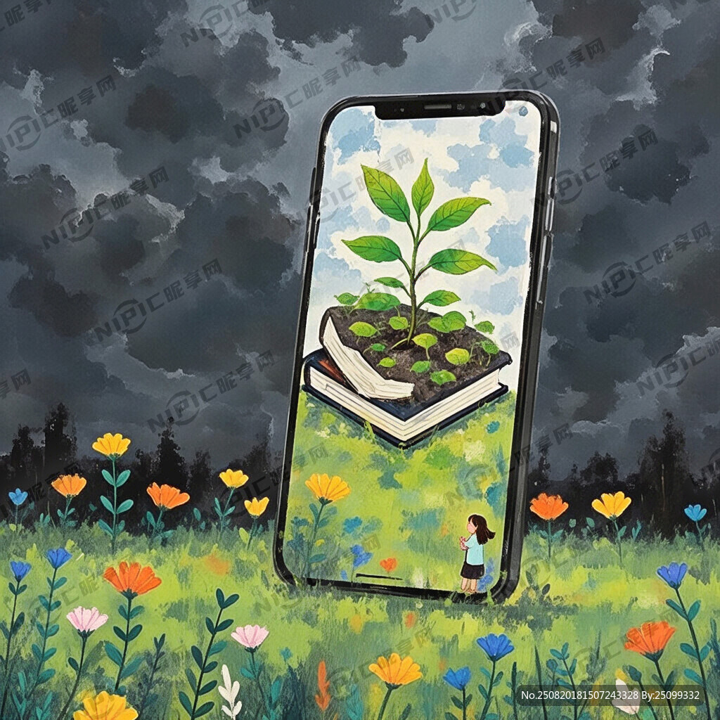 护苗主题 写意画风 色彩分明