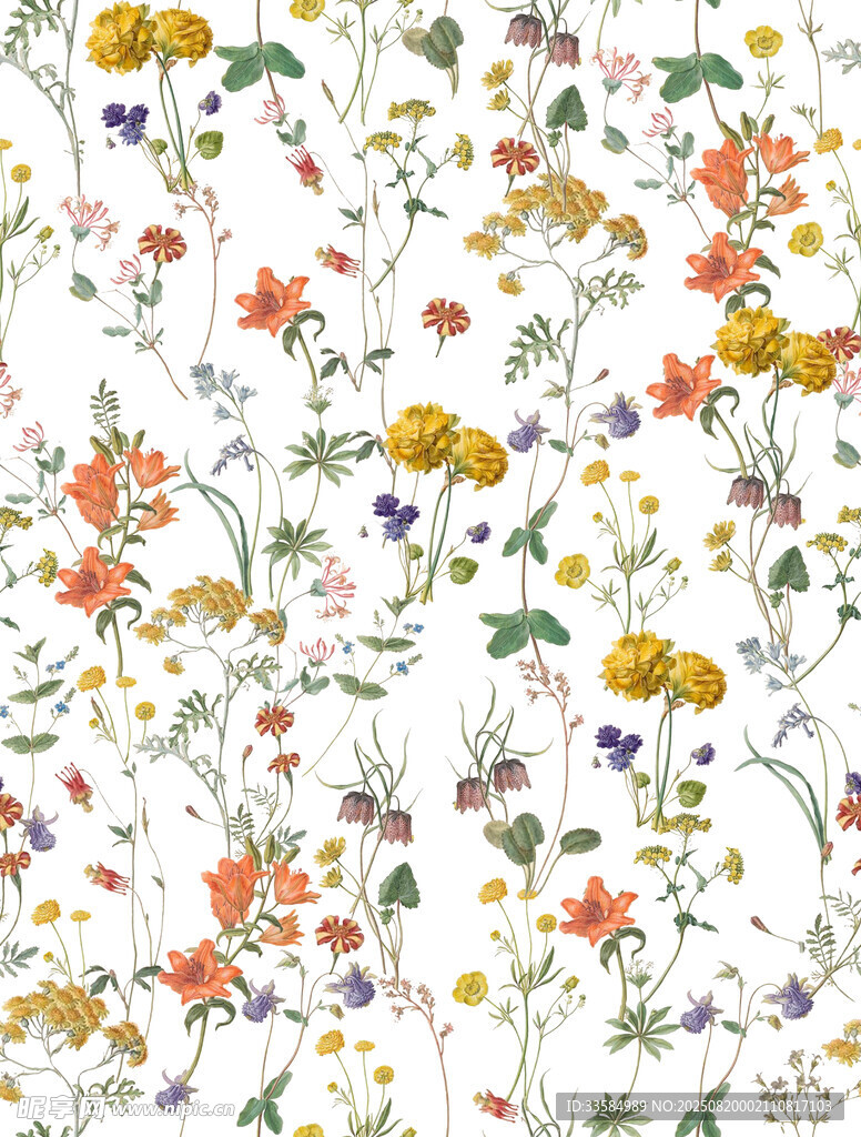 缤纷野花图案自然清新风