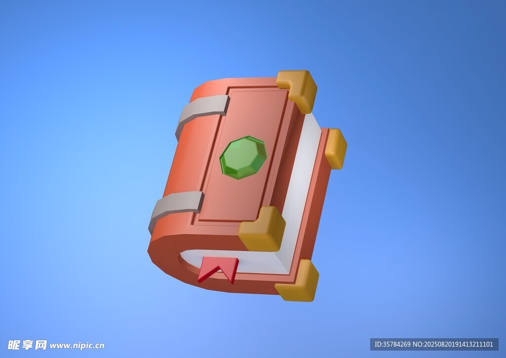 卡通风格红色魔法书