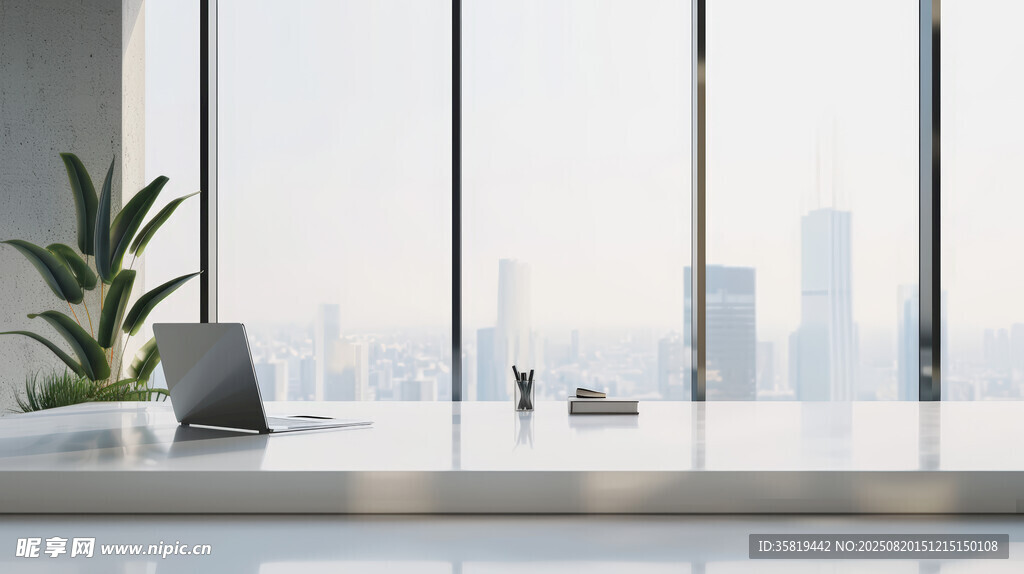 现代简约风办公窗台景观