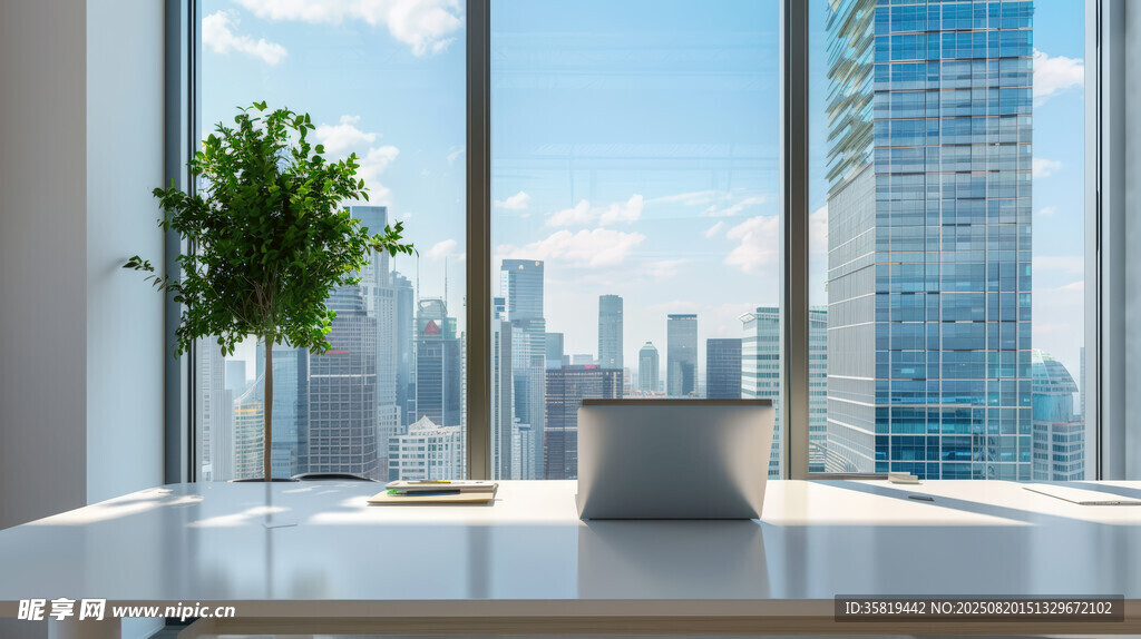 现代简约风窗边办公场景