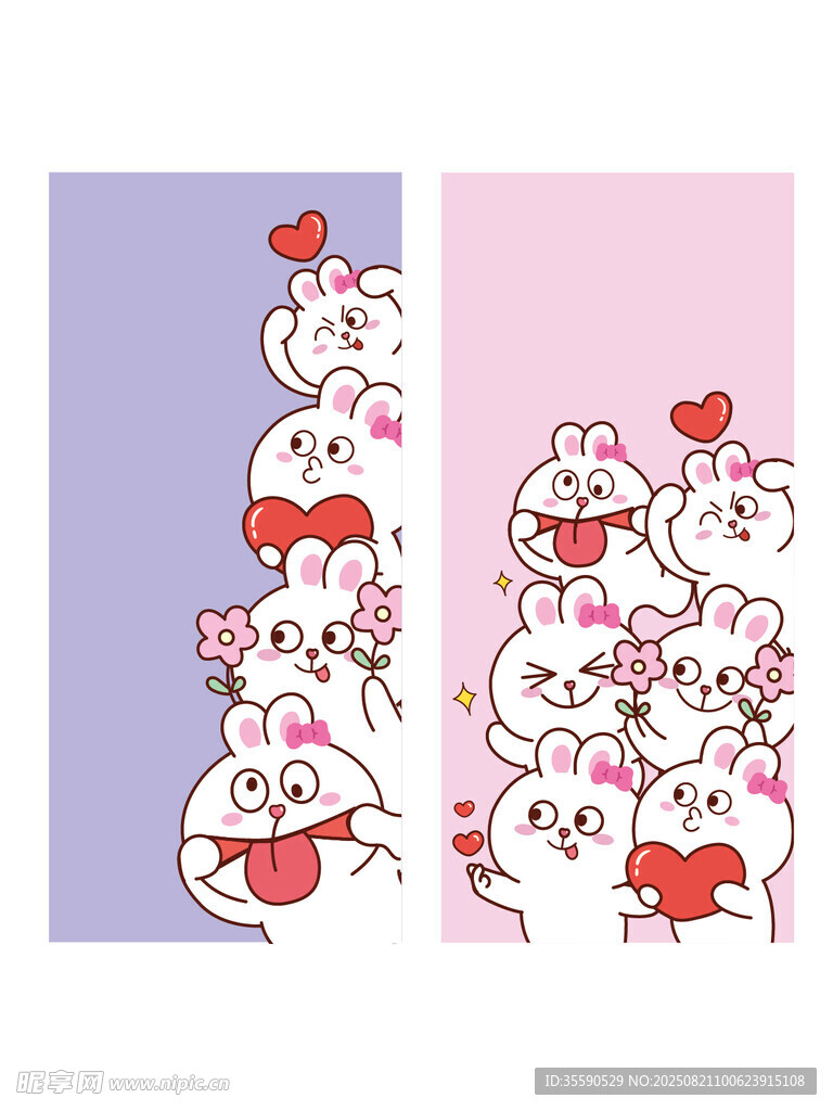 可爱兔卡通图案设计