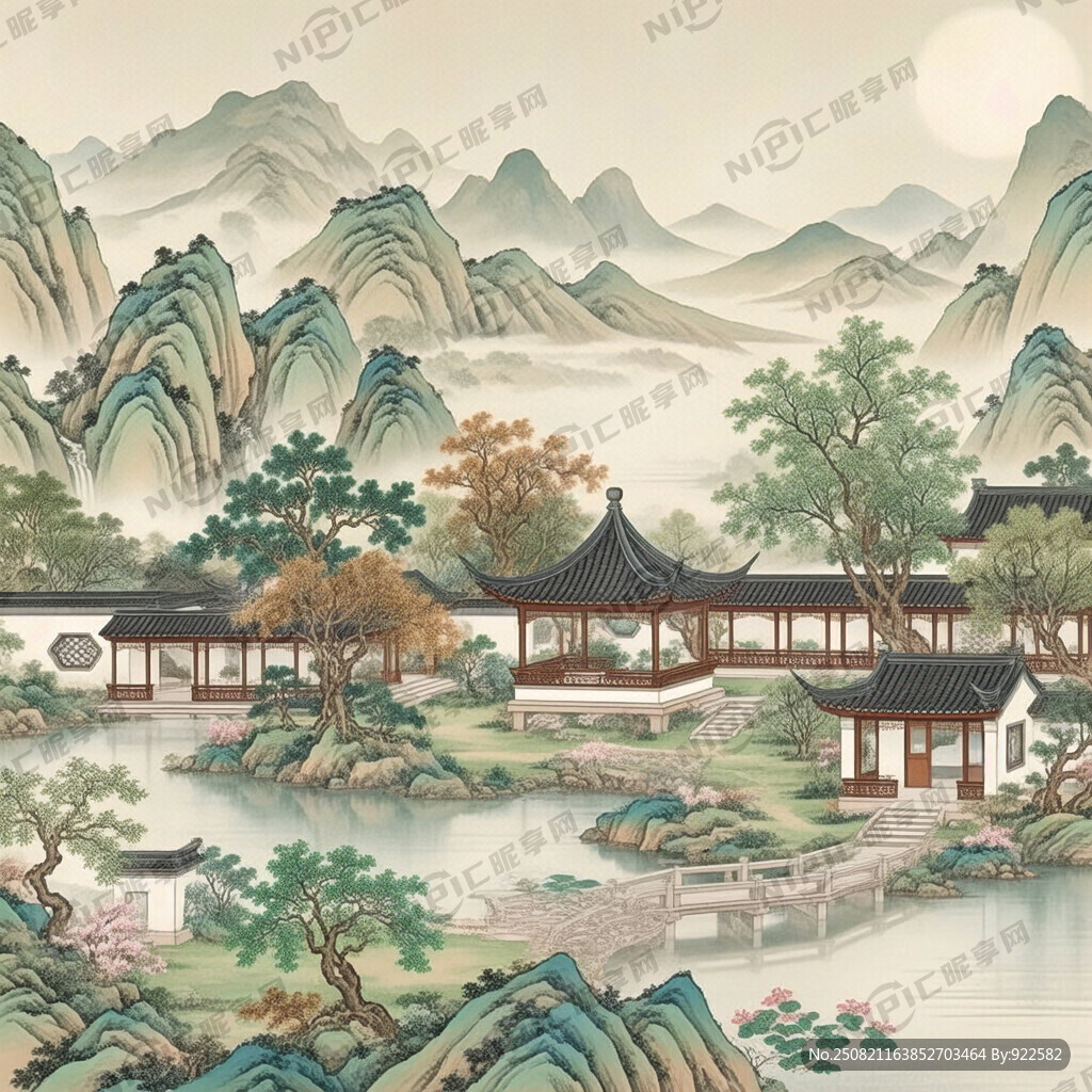 帮我生成一个苏州园林的背景