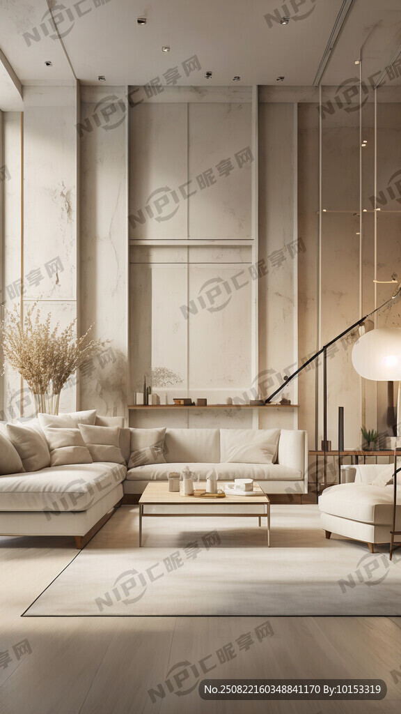 现在简约 有点奶油风 客厅