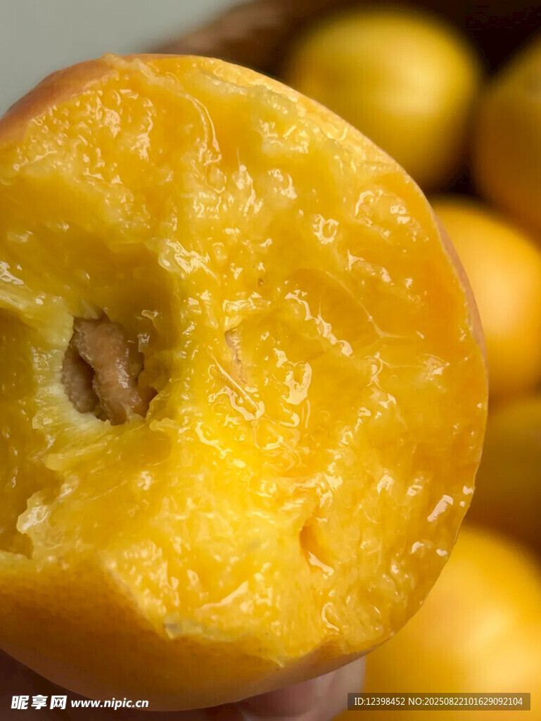 黄桃果肉特写