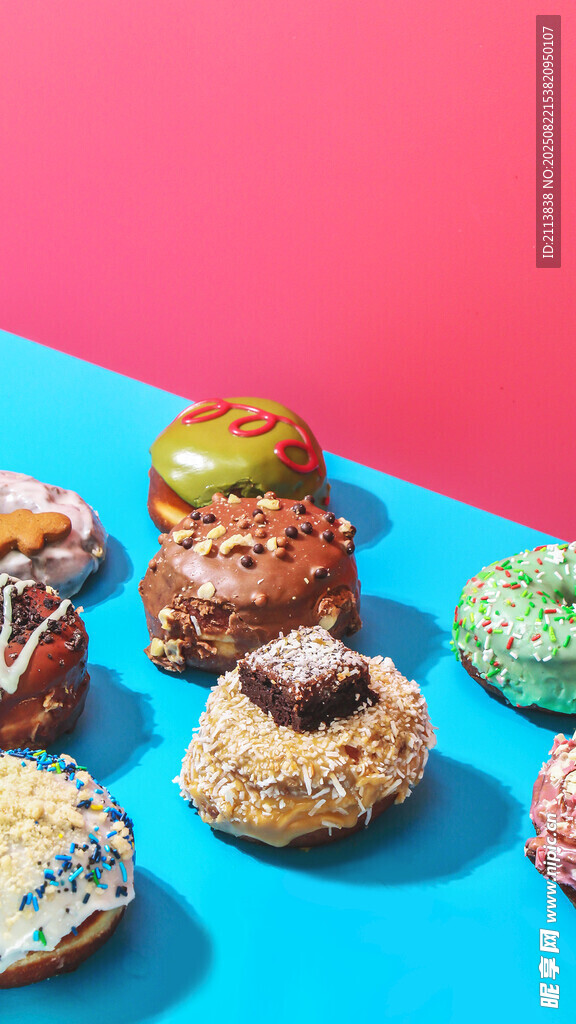 多彩美味甜甜圈摆拍