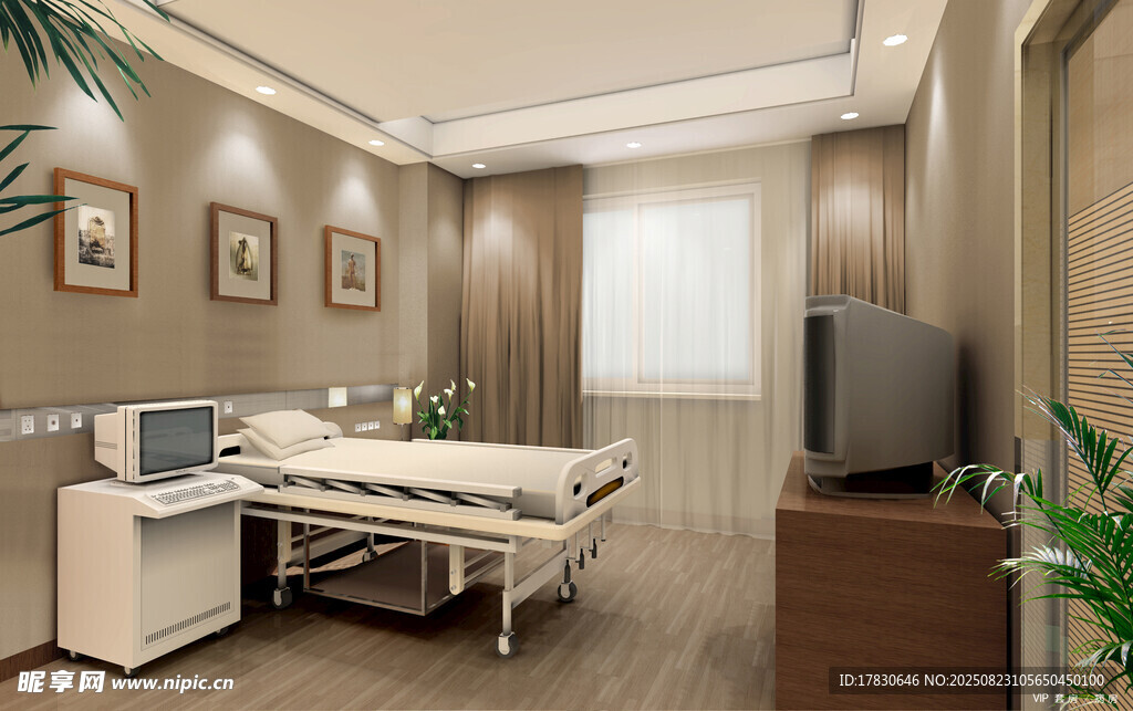 现代简约风格病房室内场景