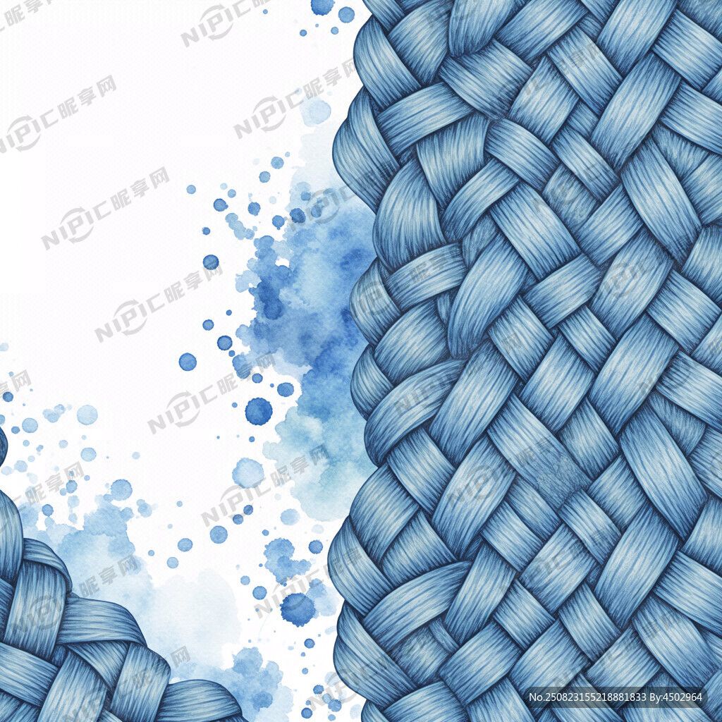 蓝色水彩编织纹理图案
