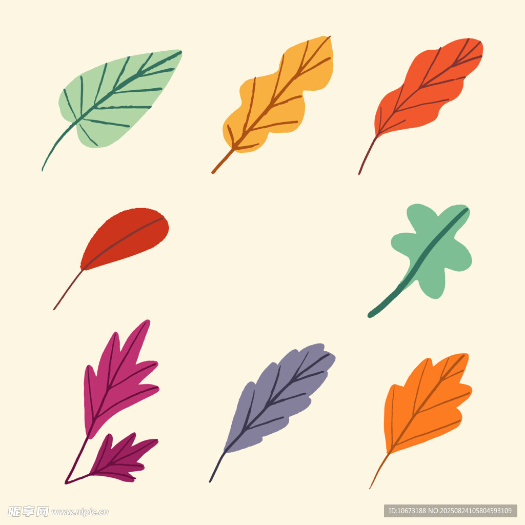 多彩秋叶插画
