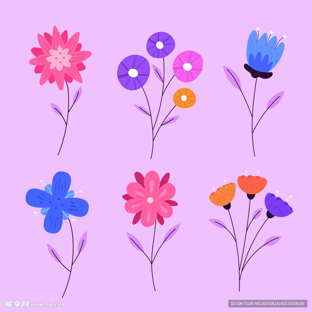 缤纷手绘小花插画集合