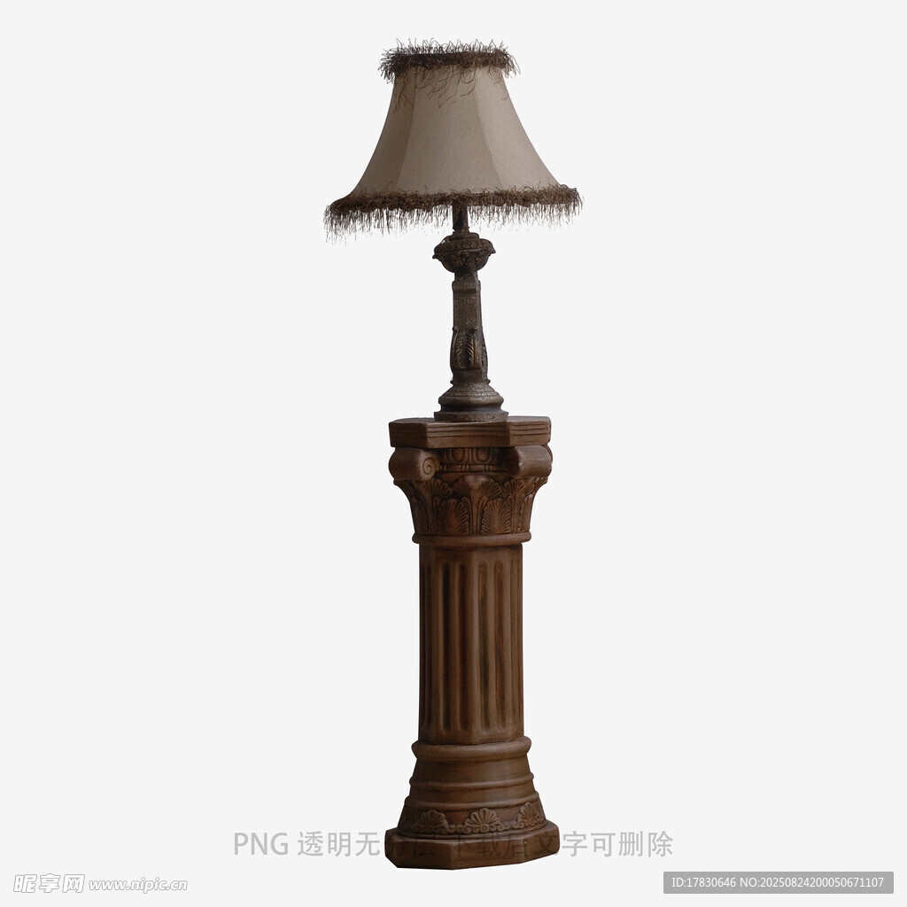 复古木质落地台灯