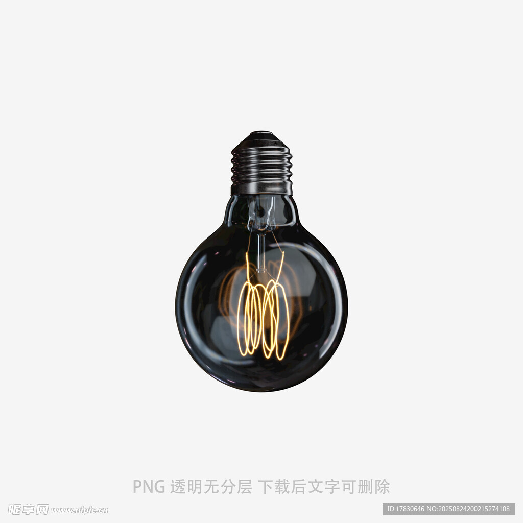 复古黑色灯丝灯泡特写