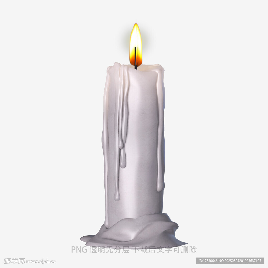 燃烧的白色蜡烛