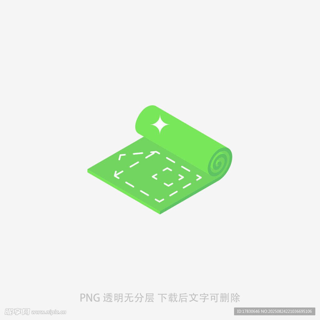 绿色卷轴图标设计元素