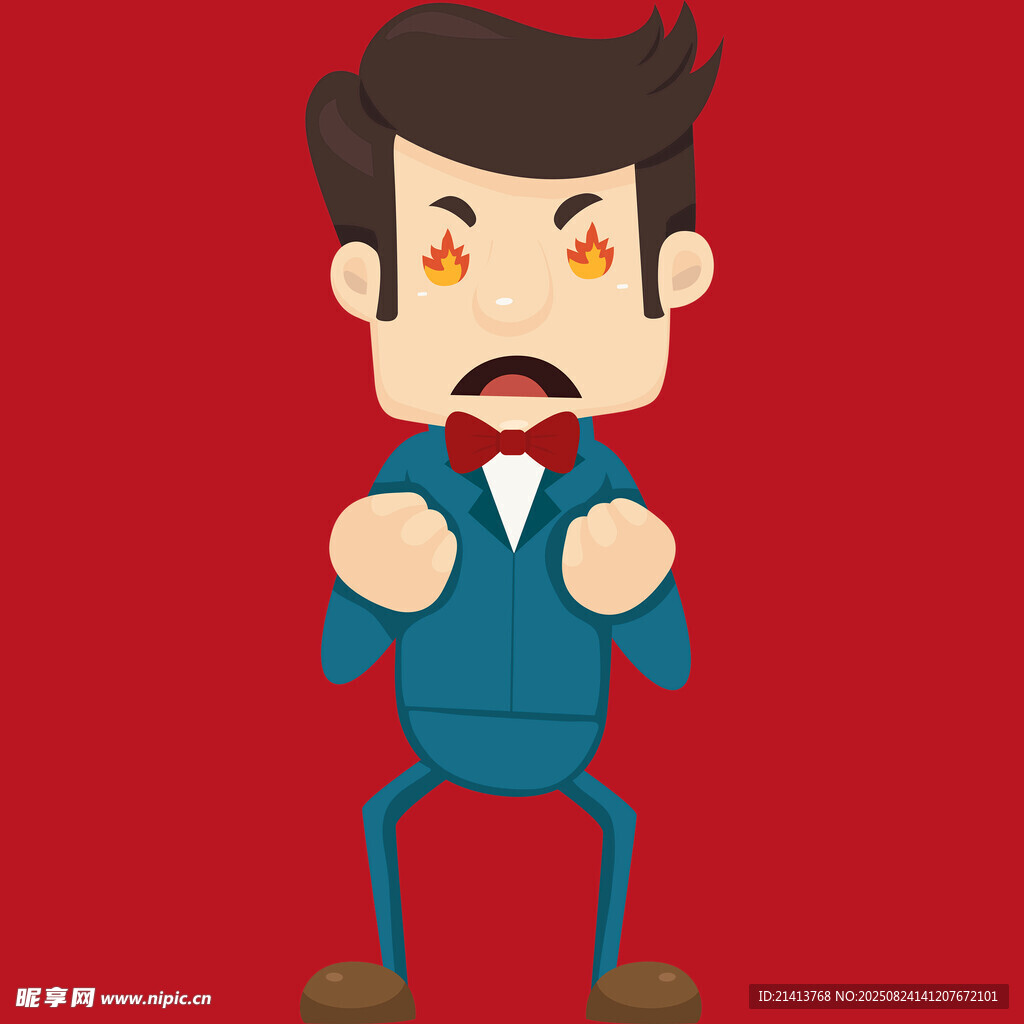 愤怒卡通人物准备出击